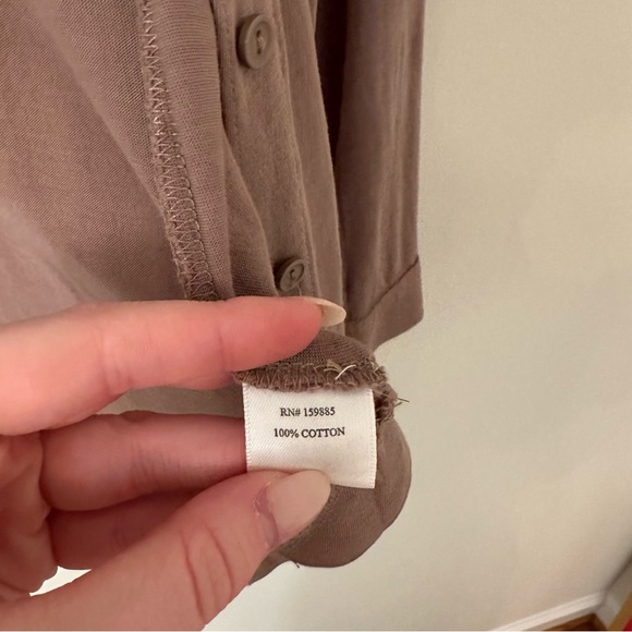 Bobi Lightweight Jersey Button Up in Java - Picture 7 of 8